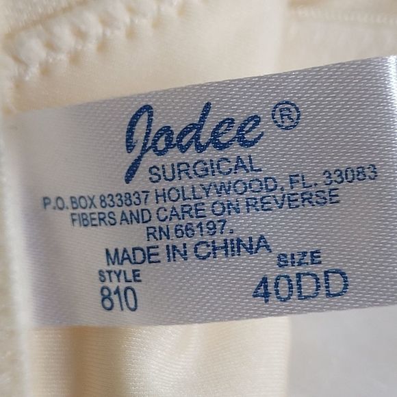 Jodee Post Mastectomy Surgical Bras Cream Size 40DD - Picture 8 of 11